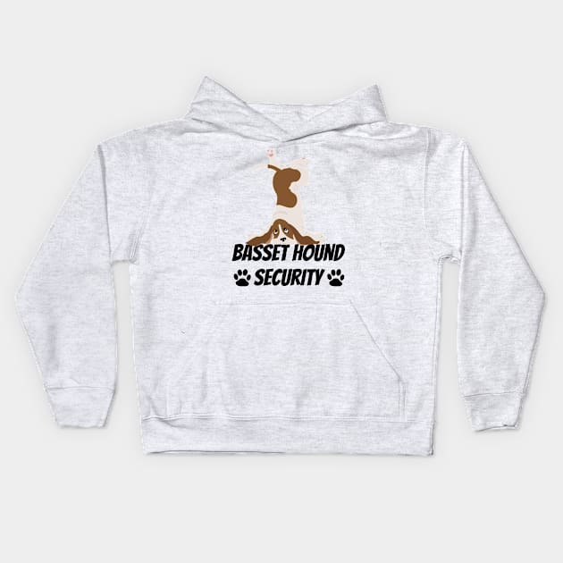 Basset Hound Security - Dog Quote Kids Hoodie by yassinebd